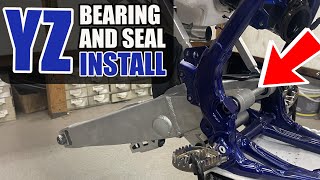 YZ250 Linkage and Swing arm Bearing Install [upl. by Zinck]