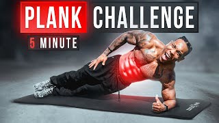 INSANE 5 MINUTE PLANK WORKOUT FOR 6 PACK ABS [upl. by Nairadal]