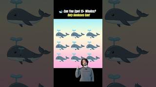 🐋 Can You Spot More Than 13 Whales Only Geniuses Can funny brainteaser memes puzzle [upl. by Ailat169]