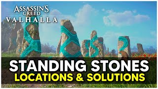 Assassins Creed Valhalla  All Standing Stones Solutions amp Locations [upl. by Ramoh]