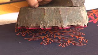 Hand Block Printing Procedure and Block Printed Sarees [upl. by Spector]