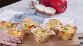 Cheesy Bacon Muffin Tin Breakfast Quiches [upl. by Llehsal]