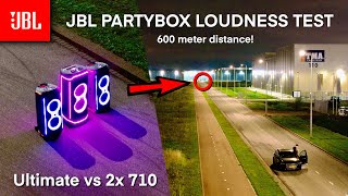 JBL Ultimate vs 2x 710  RAW Loudness test at 600 meter Distance [upl. by Ashia]