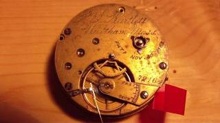 P S Bartlett pocket watch movement model 1861 made by American Waltham in 1864 [upl. by Jilli632]