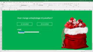 Udregn hvor mange arbejdsdage der er til juleaften i Excel [upl. by Nels61]