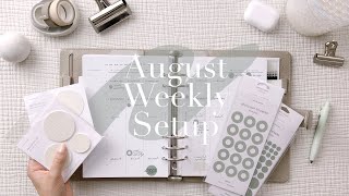 August Weekly Setup in My a5 6Ring Filofax Planner  Plan with Me [upl. by Ellek]