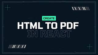 How to create PDF in React under 10 minutes  HTML 2 PDF  REACT to PDF [upl. by Bonnes]