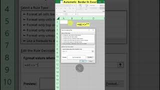 Automatic Border in Excel shorts exceltips exceltricks [upl. by Donalt]