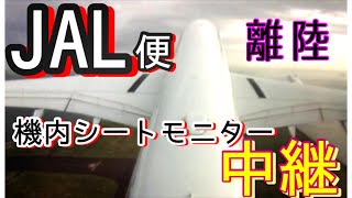 【飛行機 離陸】機内モニター映像 機体垂直尾翼カメラより [upl. by Ellehs]