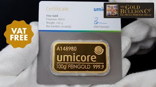 100g Umicore Gold Bar I Buy Now [upl. by Kirbie]