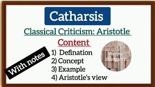 Aristotle theory of Catharsisenglishliterature HappyLiterature Literary Criticism and Theory [upl. by Viviana]