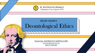 Video Lecture on Lesson 6 Deontological Ethics [upl. by Eibba]