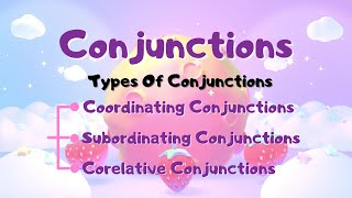 Conjunctions and Types of Conjunctions Coordinating Subordinating Correlative Conjunctions [upl. by Agem]