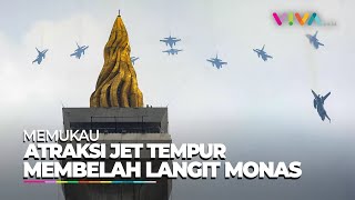 Langit Jakarta Menyala Atraksi Spektakuler Jet Tempur di HUT TNI Ke79 [upl. by Naman]