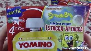 Nickeoleodeon Spongebob Yomo Surprise drink  yomino stickers collection attacca e stacca [upl. by Ayidah]