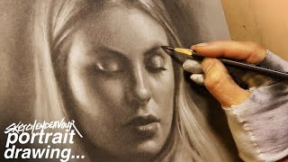 A Portrait Drawing in GRAPHITE amp White CHALK  Sketchendeavour Continues S2 Ep2 [upl. by Wordoow]