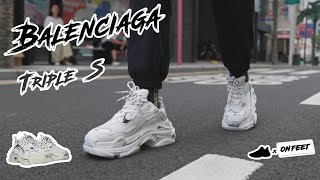 ONFEET BALENCIAGA TRIPLE S NEW COLOR AND REVIEW [upl. by Esnofla]