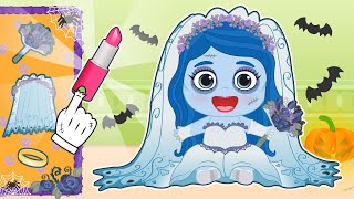 BABY LILY 👰‍♀️🧟‍♀️ Dresses up with a Corpse Bride Costume for Halloween [upl. by Oznol]