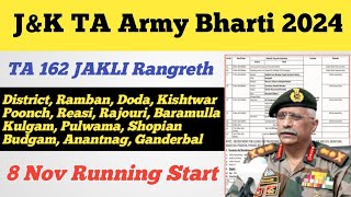 JampK TA Army Bharti 2024 ll District Ramban Doda Kishtwar Poonch Reasi Rajouri BaramullaBudgam [upl. by Vergne]