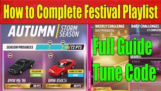 Forza Horizon 5 How to Complete Festival Playlist Autumn Season Series 34 Full Guide Tune Code [upl. by Dadinirt]