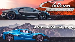 Bugatti Chiron SS VS Rimac Nevera 0400 KMH Comparison [upl. by Leroj]