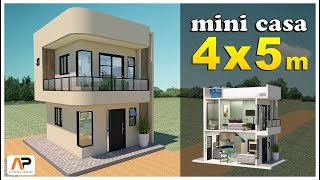 MINI CASA 4 X 5 m  Ótima para terreno pequeno [upl. by Torry]