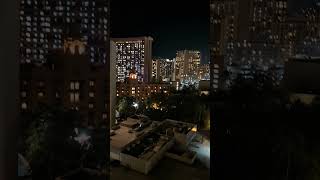 Downtown Waikiki Outrigger Hotel Balcony View of Fireworks [upl. by Yonatan]