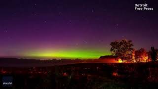 Aurora Borealis in the Lower 48 Northern lights seen in Washington Michigan New Hampshire amp more [upl. by Cardie]