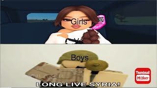 Girls vs boys roblox edition [upl. by Nairrot]