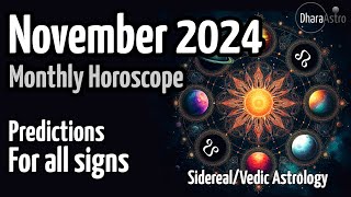 November Horoscope 2024 Monthly Predictions  Vedic Astrology rashifal siderealastrologyrashiphal [upl. by Akkim353]