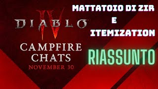 Diablo 4  Campfire chat 30 Novembre  RIASSUNTONE [upl. by Aiva39]