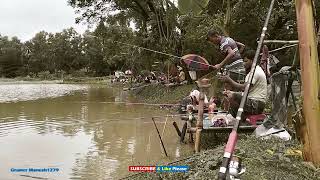 Fishing competition in a lakeVillage fishing videosubscribe [upl. by Nelyahs]