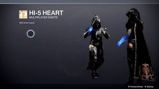 Destiny 2 ps5 shorts must have emote HI 5 HEART [upl. by Nahtanoj]