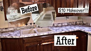 DIY MARBLE COUNTERTOPS  BUDGET FRIENDLY MARBLE COUNTERS  RENTER FRIENDLY [upl. by Karyn342]