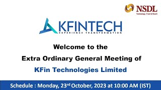 KFin Technologies Limited  Extraordinary General Meeting EGM [upl. by Nuhsar]