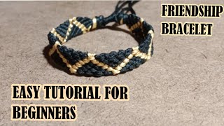 Zigzag Stripe Macrame Friendship Bracelets  Easy Tutorial for Beginner [upl. by Natiha]