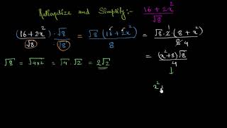 Worked example rationalizing the denominator Hindi [upl. by Eenoj]