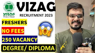 Vizag Steel Recruitment 2023  250 posts  Freshers Degree  Diploma  Latest Apprenticeship 2023 [upl. by Yleme]