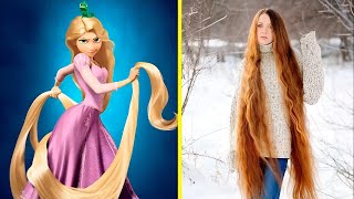 10 RAPUNZELS IN REAL LIFE  PERSON WITH THE LONGEST HAIR IN THE WORLD [upl. by Damita751]