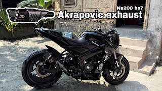 Akrapovic exhaust on NS200 BS7🚀 BLACK BEAST🖤 [upl. by Lapotin903]