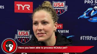 Katharine Berkoff Gives Thoughts on Swimming Backstroke in a Football Stadium [upl. by Duggan]