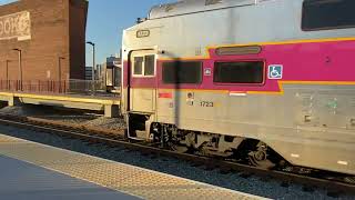 Inbound NewburyportRockport Line train at Chelsea MBTA Station [upl. by Eimorej963]