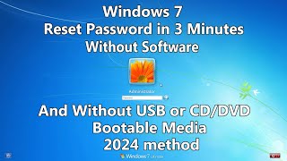 2024 How to Reset Windows 7 Password without any Software or Bootable USBCDDVD media [upl. by Ormand99]