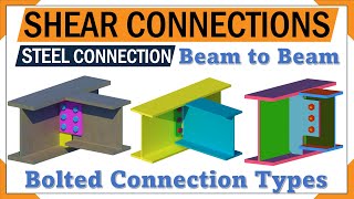 Beam to Beam Steel Connection  Bolted connections  shear connections  steel fabrication  3d [upl. by Namielus223]