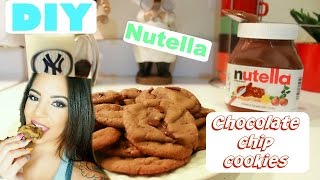 Best NUTELLA Chewy Chocolate Chip Cookies [upl. by Bonns685]