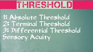 Sensory ThresholdAbsoluteterminal amp differential Thresholdurduhindisensorythreshold [upl. by Nabois]