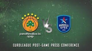 Euroleague Post  Game Press Conference  Panathinaikos ΒC OPAP Athens vs Anadolou Efes Istanbul [upl. by Niran]