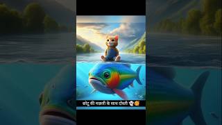 छोटू और मछली की दोस्ती। Little cat aicat story cute cat aiart [upl. by Killam]