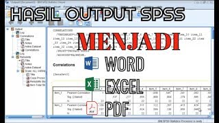 CARA MENGUBAH HASIL OUTPUT SPSS MENJADI WORD ATAU EXCEL  APLIKASI SPSS [upl. by Jacobah911]