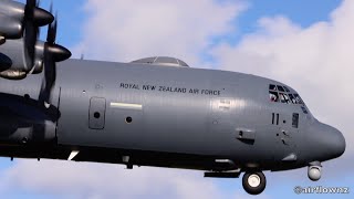 RNZAF First Lockheed Martin C130J Arrives in Auckland  2024 [upl. by Bonnee279]